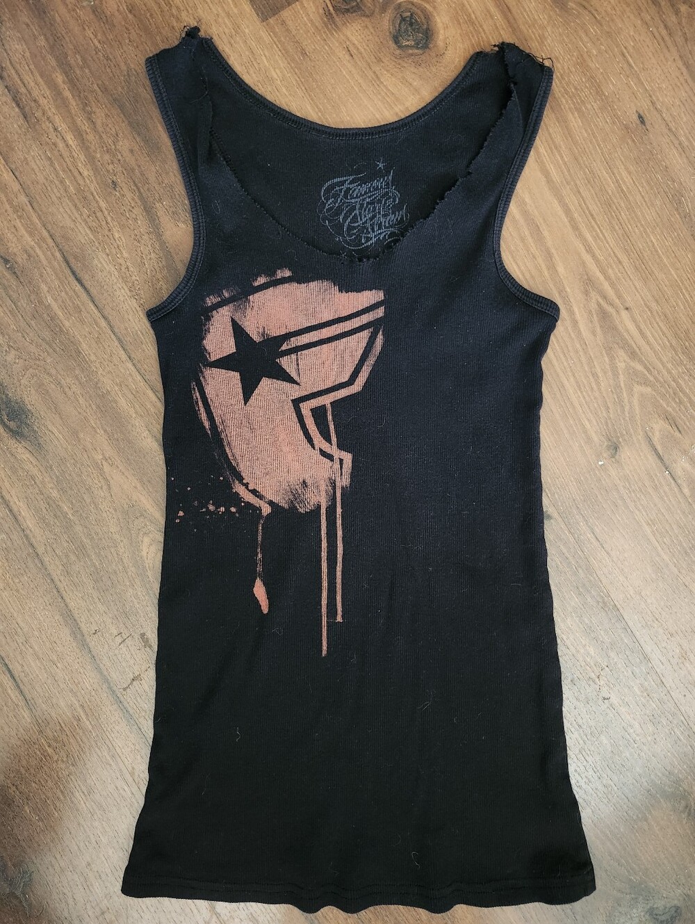 Vintage Famous Stars & Straps Black Tank Size M